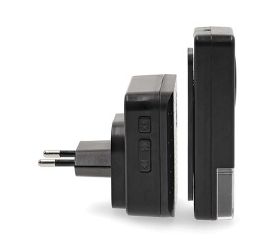 Nedis draadloze deurbel op stroom DOORB310BK2