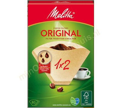 Melitta koffiefilters 1x2 van koffiezetter 6626822 80st.