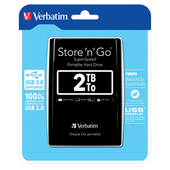 Verbatim Verbatim portable hard drive Store 'n' Go USB 3.0 2TB 53177