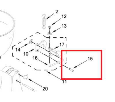 KitchenAid schroef van keukenmachine W10802060
