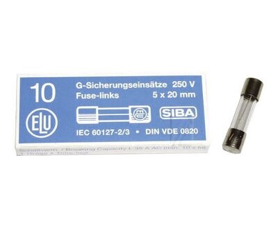 Universele glaszekering 1.6Amp snel 5x20mm (10 st)