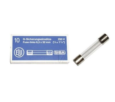 Universele glaszekering 8Amp snel 6.3x32mm (10 st)