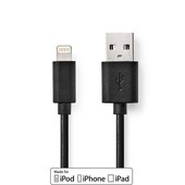 Nedis Apple Lightning laad-/datakabel voor iPhone 1m CCGB39300BK10