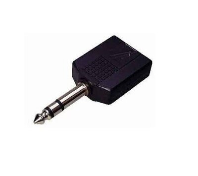 Verloop 6,35mm jack > 2x 6.35mm contra