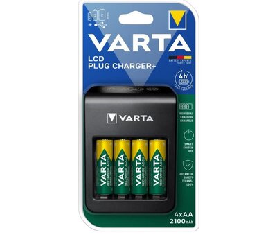 Varta batterijlader incl. 4  AA-batterijen 2100 mAh