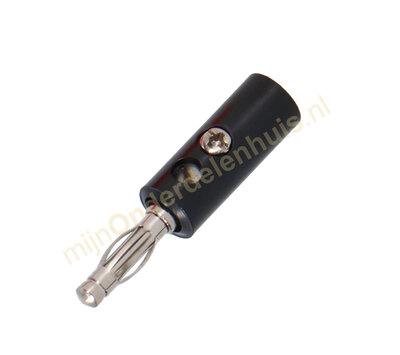 Universele banaanstekker 4mm zwart