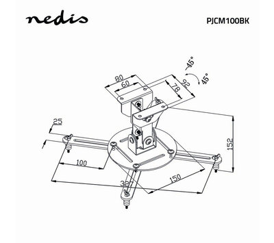 Nedis projectorbeugel PJCM100BK