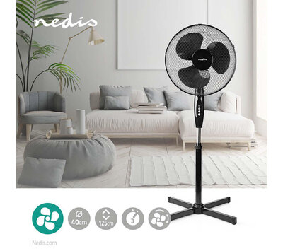 Nedis staande ventilator FNST10CBK40