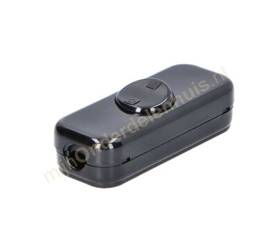 Kopp snoerschakelaar dubbelpolig zwart 51075