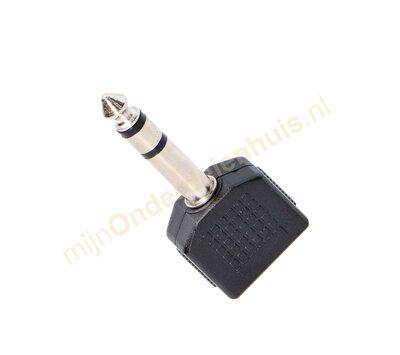 Verloop  6,35 mm jack > 2x 3,5 mm jack stereo
