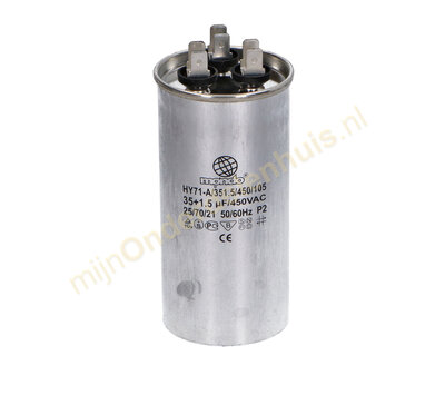 Universele condensator voor airco 35uF+1,5uF 450V