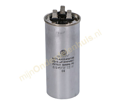 Universele condensator voor airco 45uF+5,0uF 450V