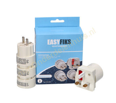 Universele reisstekkerset zonder randaarde