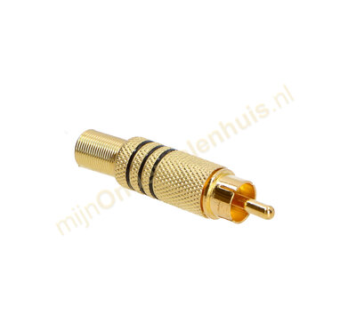 Soldeerbare tulpstekker gold zwart CAGP24900BK