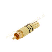 Nedis Soldeerbare tulpstekker gold zwart CAGP24900BK