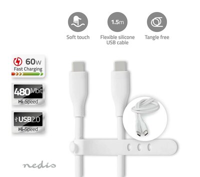 USB-C naar USB-C kabel 1.5m 2.0 CCGB60820WT15