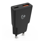 Nedis Nedis USB lader met 1 USB-C/ USB-A uitgang 30W GaN WCHA30BK