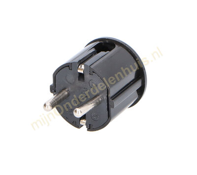 EGB stekker met randaarde hard PVC haaks zwart