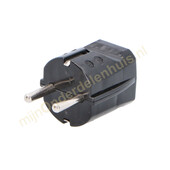 Kopp Stekker met randaarde hard PVC zwart