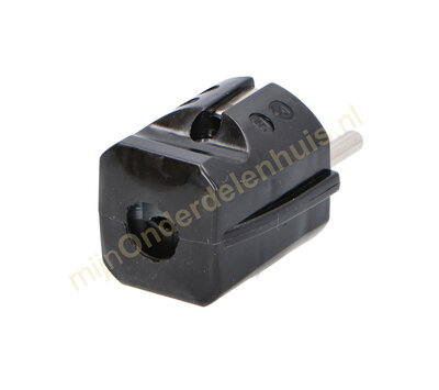 Stekker met randaarde hard PVC zwart