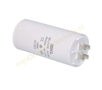 SKL condensator 60uF-450V met AMP-aansluiting