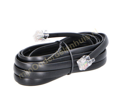 Telefoonsnoer 6-aderig RJ12 3m zwart