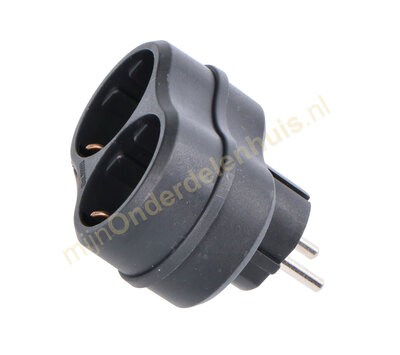 VB verdeelstekker 2x RA horizontaal zwart 41263