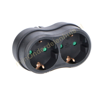 VB verdeelstekker 2x RA horizontaal zwart 41263