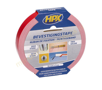 HPX bevestigingstape dubbelzijdig 19mm x 5m