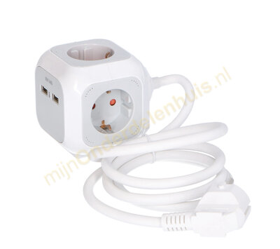 Brennenstuhl stekkerdoos kubus 3 voudig  - USB oplader 1150100