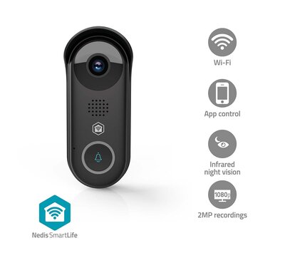 Nedis SmartLIfe videodeurbel WIFICDP11BK