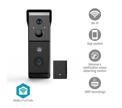 Nedis SmartLIfe videodeurbel WIFICDP31BK