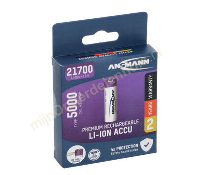 Ansmann Li-Ion accu ICR21700 5000mAh met USB-C