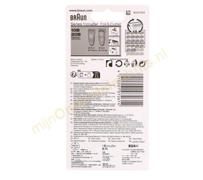 Braun scheerblad van scheerapparaat 81392188 10B/20B