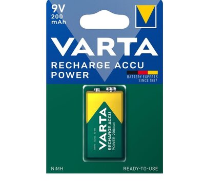 Varta oplaadbare batterij E-blok 9 volt 200mAh 6F22 56722101401