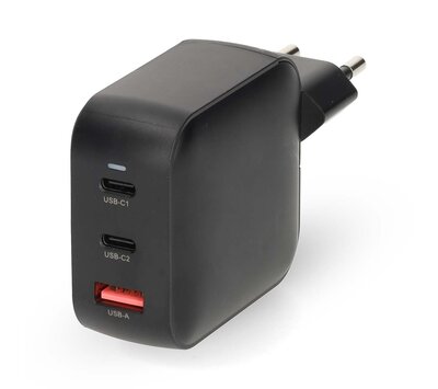 Nedis USB lader met 2 USB-C/ USB-A uitgang 100W GaN PD3.0 WGCHA100WBK