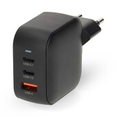 Nedis Nedis USB lader met 2 USB-C/ USB-A uitgang 70W GaN PD3.0 WGCHA70WBK