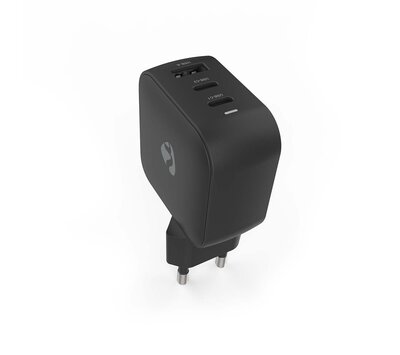 Nedis USB lader met 2 USB-C/ USB-A uitgang 70W GaN PD3.0 WGCHA70WBK