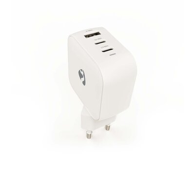 Nedis USB lader met 2 USB-C/ USB-A uitgang 70W GaN PD3.0 WGCHA70WWT