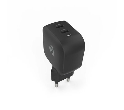 Nedis USB lader met 2 USB-C uitgang 45W GaN PD3.0 WGCHA45WBK