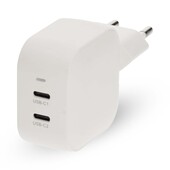 Nedis Nedis USB lader met 2 USB-C uitgang 45W GaN PD3.0 WGCHA45WWT
