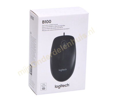 Logitech bedrade optische muis B100 910-003357 zwart