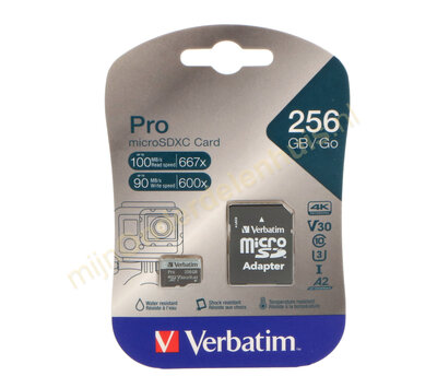 Verbatim Micro SD kaart 256GB SDXC 47045