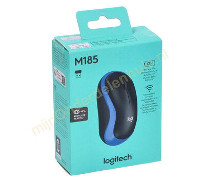 Logitech draadloze optische muis M185 910-002239 blauw