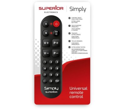 Superior programmeerbare afstandsbediening met grote knoppen SUPTLB002
