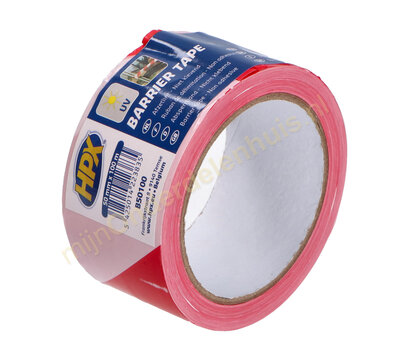 HPX afzetlint wit / rood gestreept 50mm x 100m