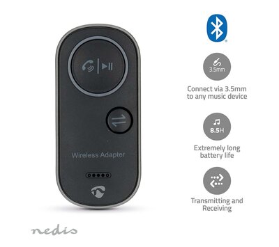 Nedis Bluetooth audiozender / -ontvanger 3.5 mm BTTC2500BK