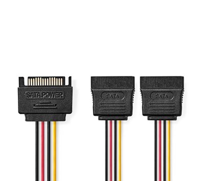 Nedis interne voedingskabel SATA - 2x  SATA 0.15m CCGB73190VA015