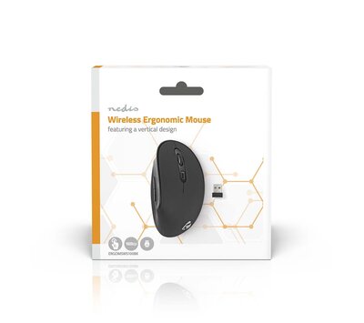 Nedis ergonomische muis ERGOMSWS100BK