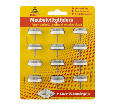 Deltafix meubel viltglijders spijker 24mm grijs 4641